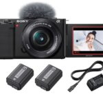 Paquete de cámara híbrida para vlogs Sony ZV-E10 + E PZ 16-50 mm f/3,5-5,6 OSS + segunda batería + cargador